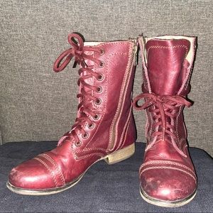 Wine Steve Madden Troopa Boots